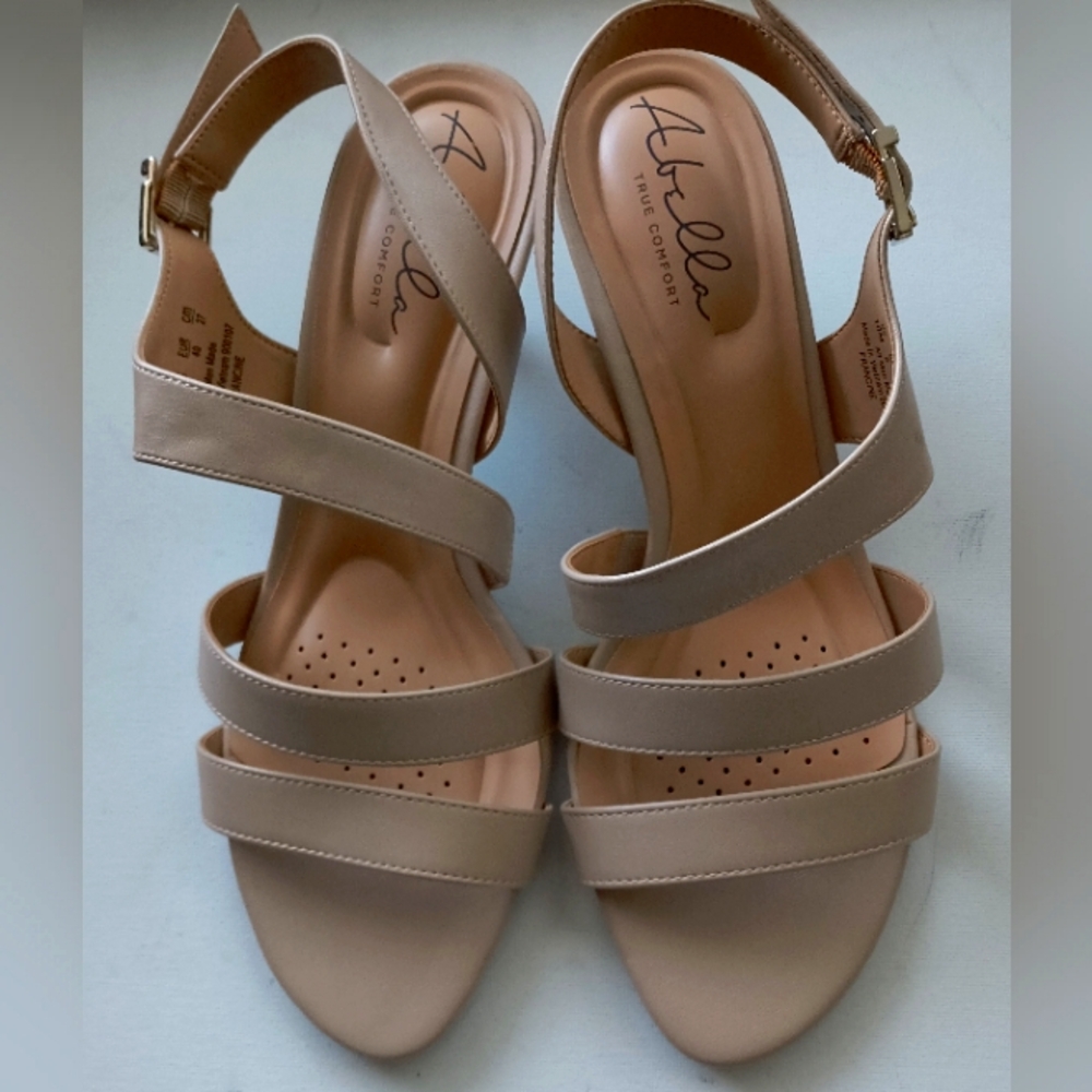 Abella Cream Sandals with Gold Buckle